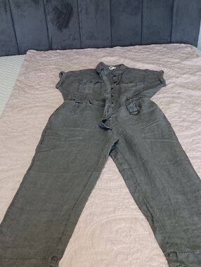 Women's Grey Utility Jumpsuit with Belt